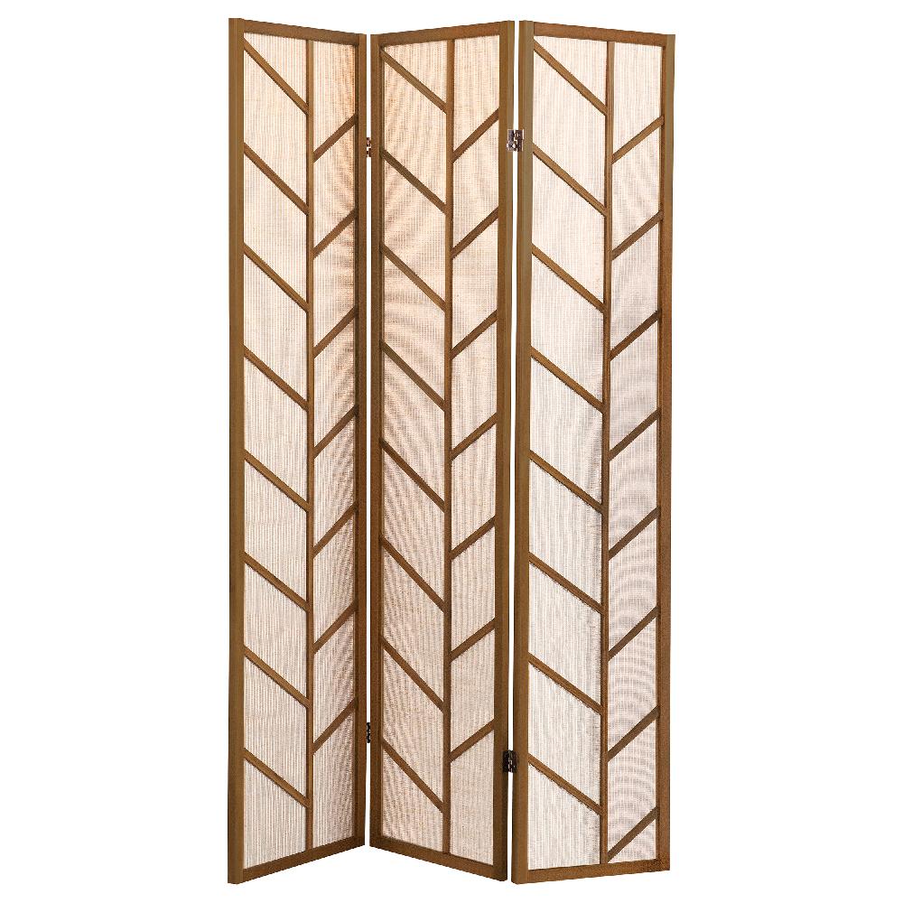 coaster Mila 3-Panel Room Divider Folding Shoji Screen Walnut