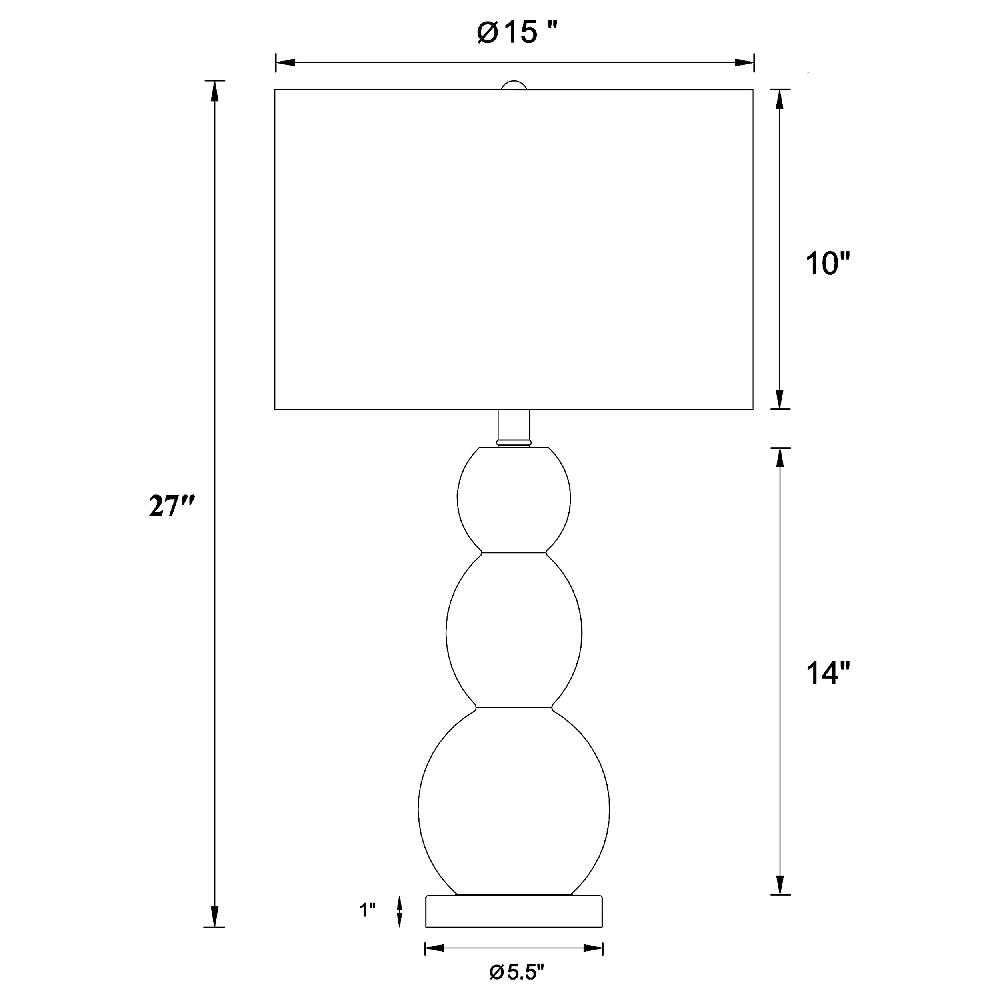 Coaster Mineta 27-inch Drum Shade Stacked Table Lamp Antique Silver