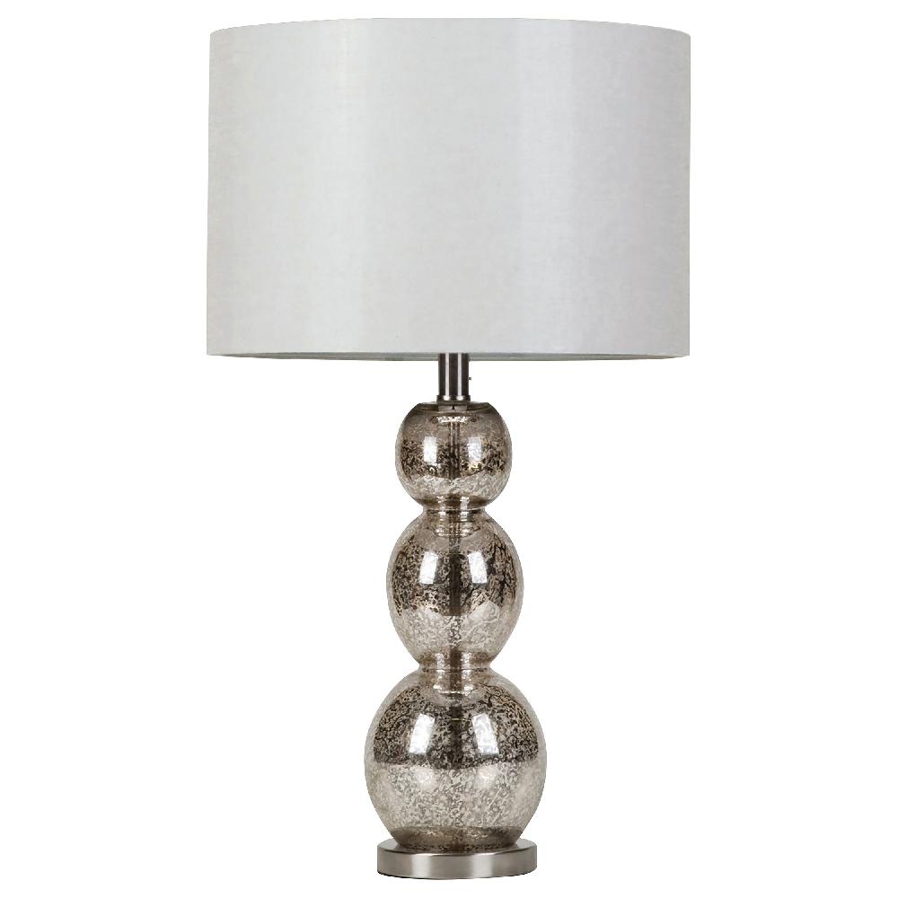 coaster Mineta 27-inch Drum Shade Stacked Table Lamp Antique Silver