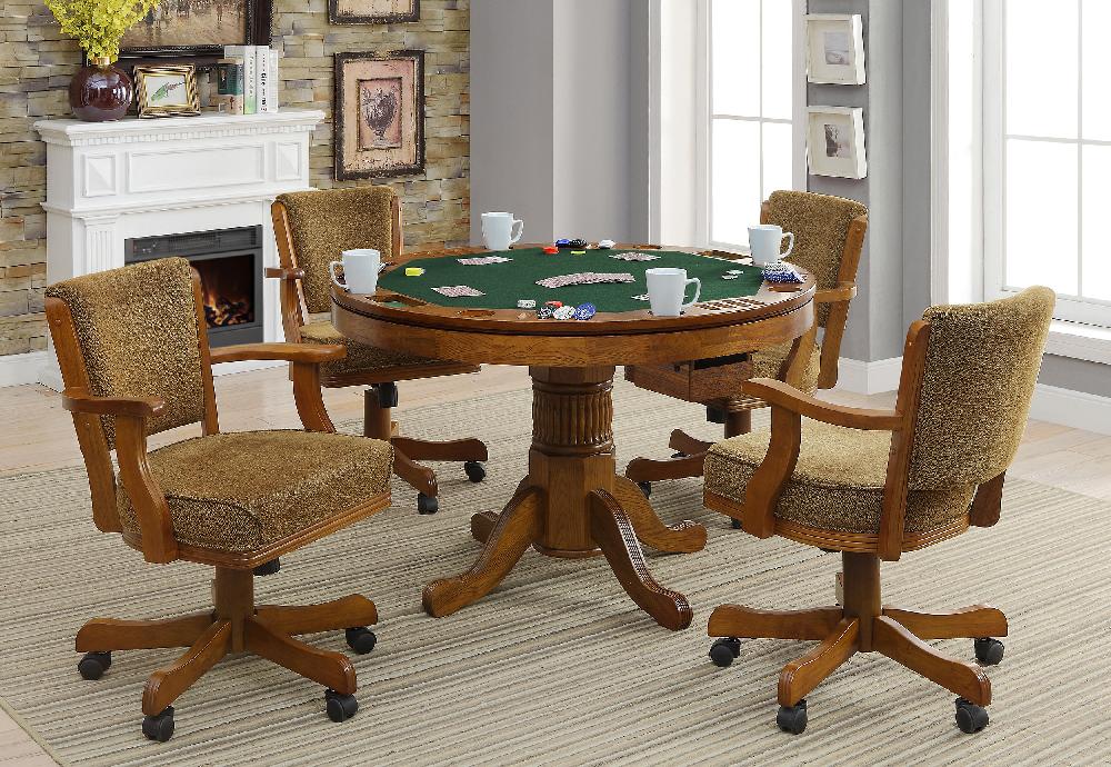 Coaster Mitchell 5-piece 3-in-1 Dining And Game Table Set Amber