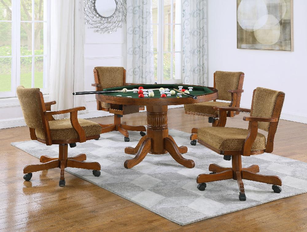 Coaster Mitchell 5-piece 3-in-1 Dining And Game Table Set Amber