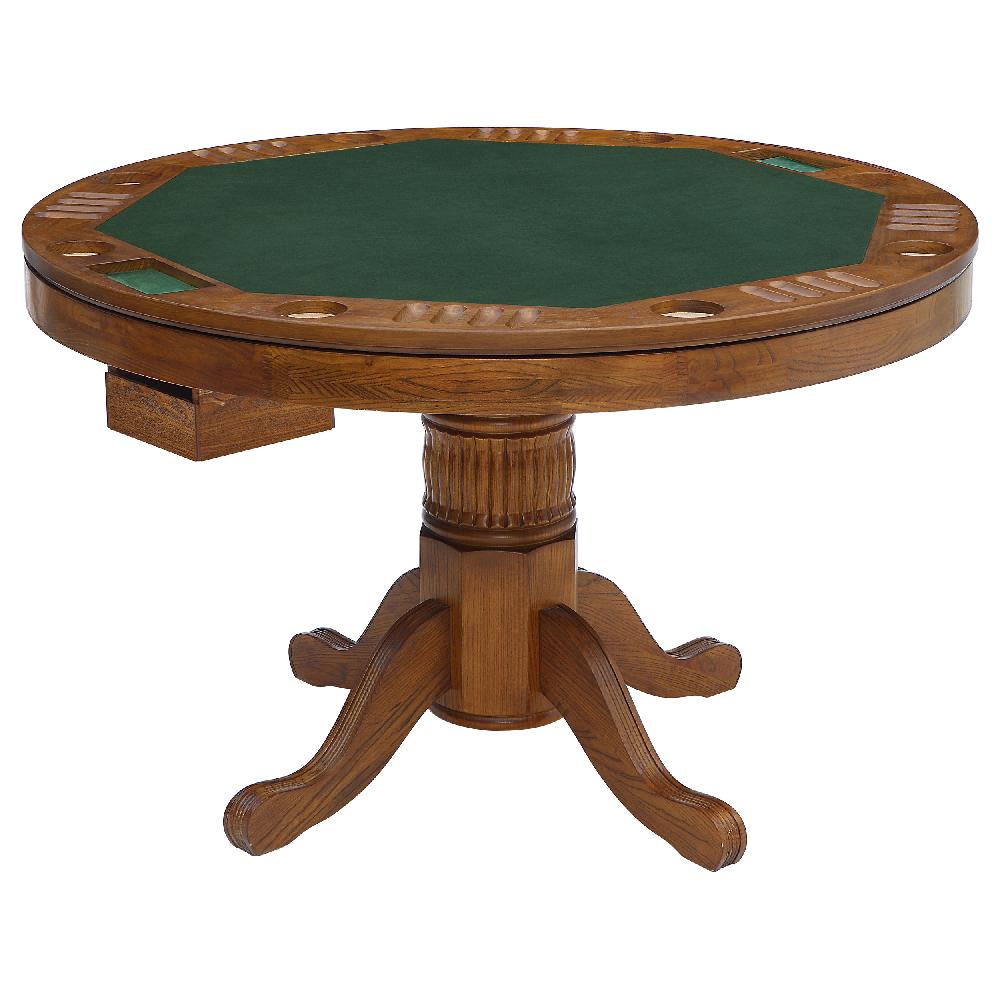 Coaster Mitchell Round Dining And Billiard Poker Game Table Amber
