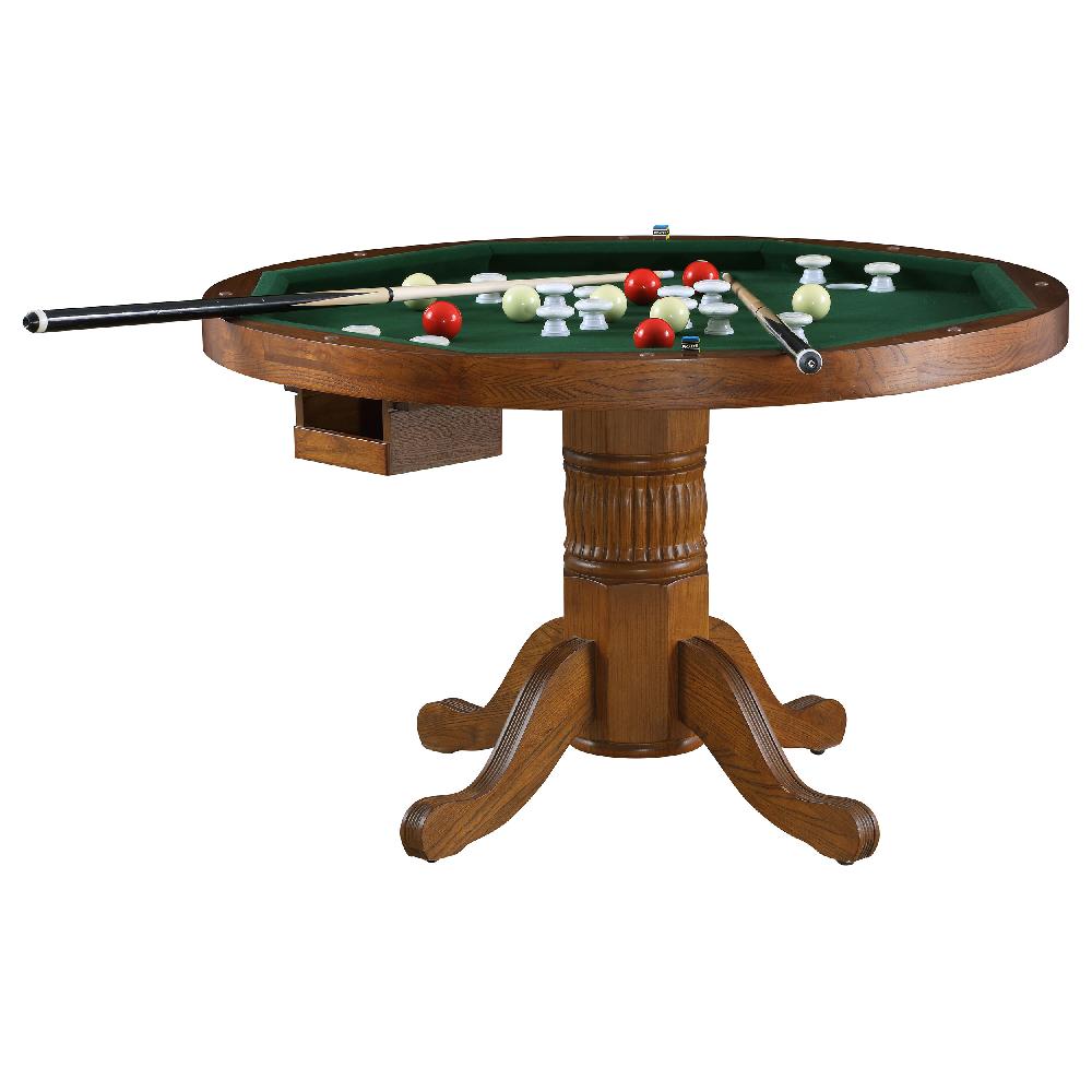 Coaster Mitchell Round Dining And Billiard Poker Game Table Amber