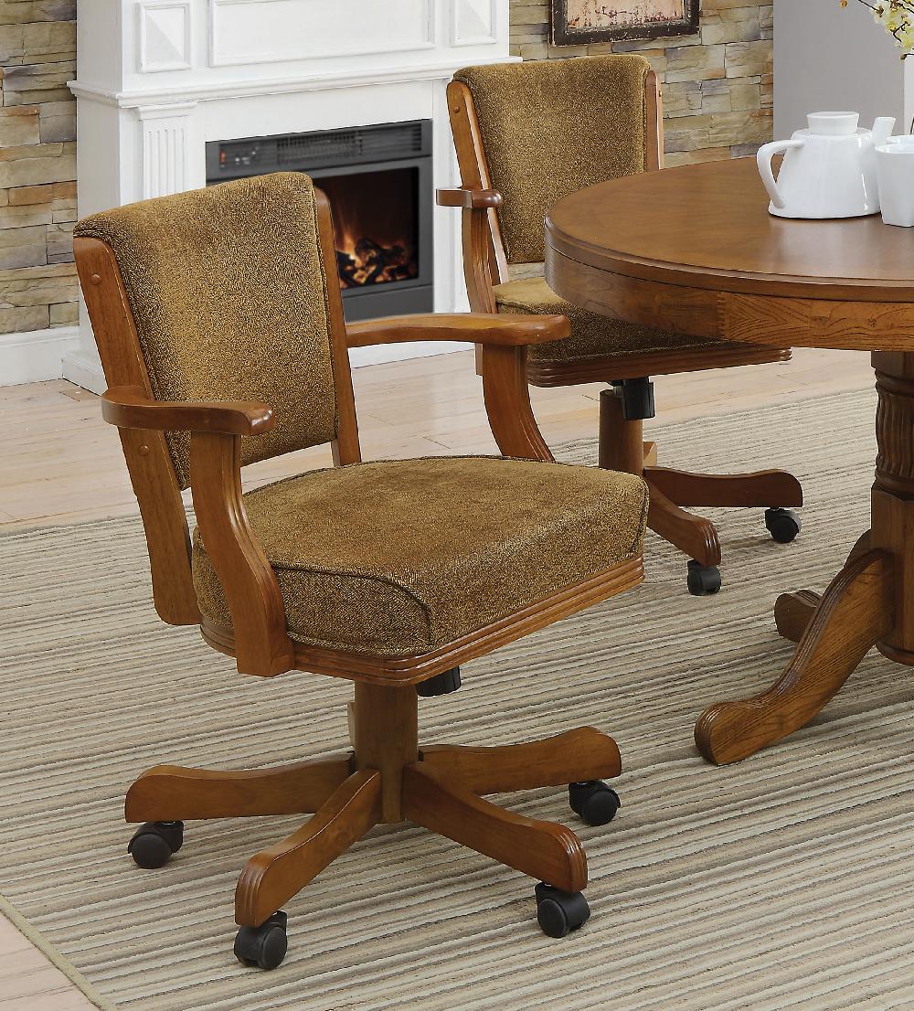 Coaster Mitchell Upholstered Swivel Dining And Game Chair Amber
