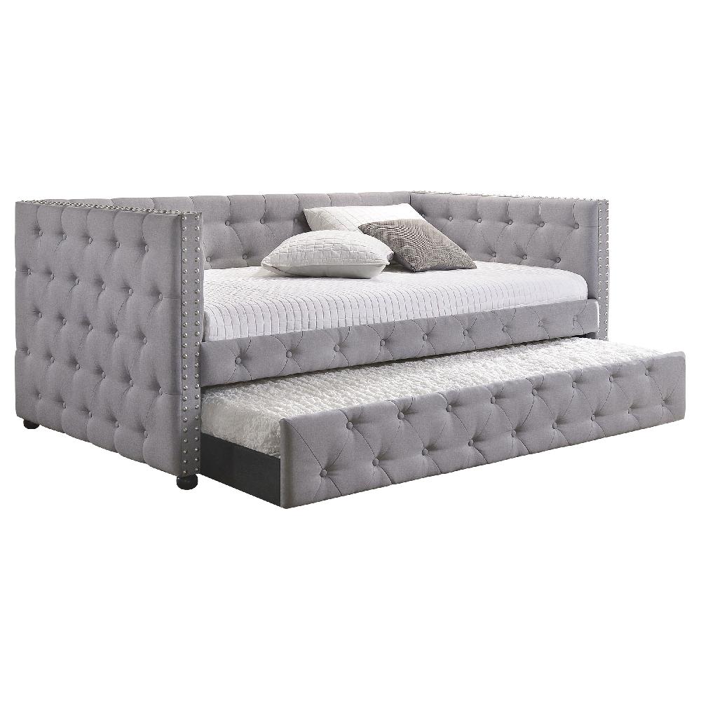 Coaster Mockern Upholstered Twin Daybed With Trundle Grey