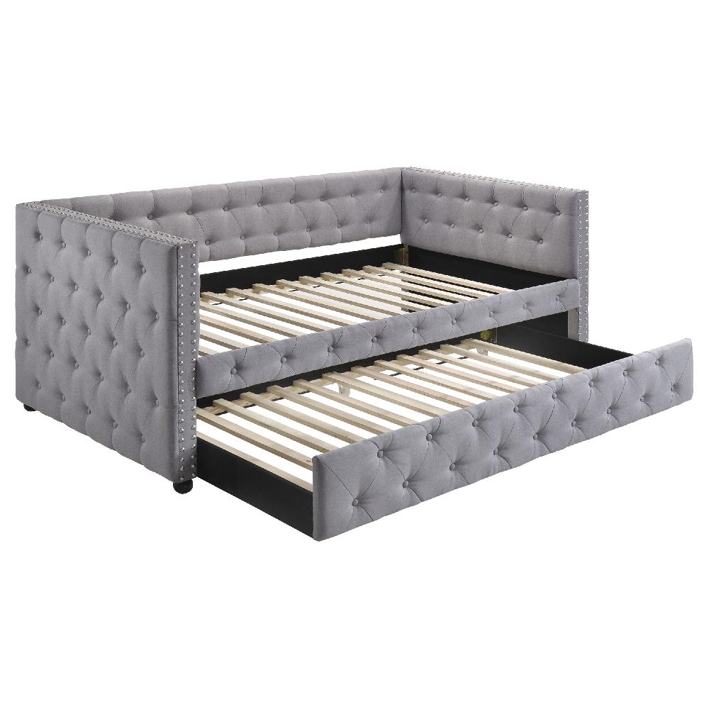 coaster Mockern Upholstered Twin Daybed with Trundle Grey