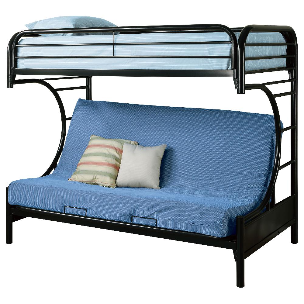 coaster Montgomery Metal Twin Over Futon Bunk Bed Black