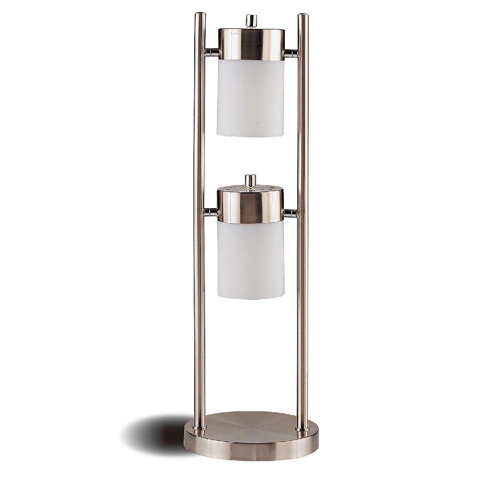 coaster Munson 25-inch 2 Swivel Lights Bedside Table Lamp Silver
