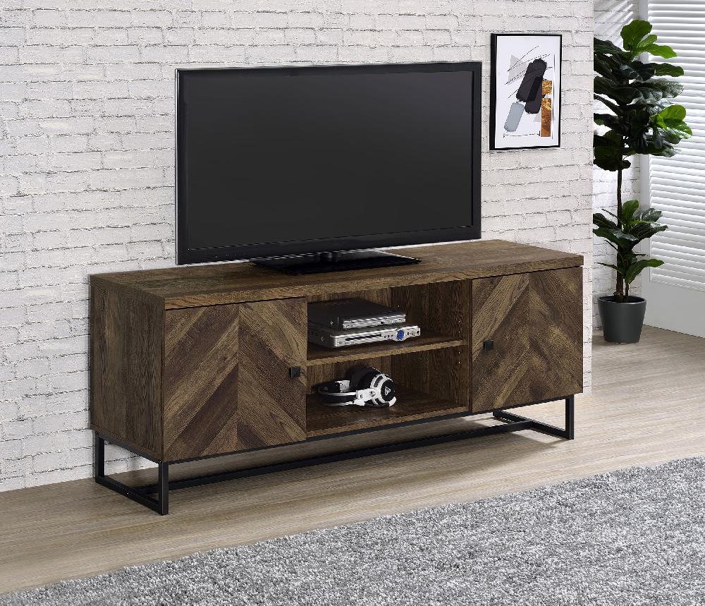 Coaster Myles 2-door Engineered Wood 60-inch TV Stand Rustic Oak