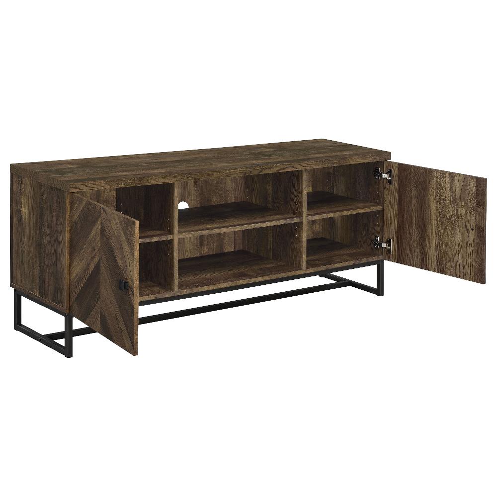 Coaster Myles 2-door Engineered Wood 60-inch TV Stand Rustic Oak