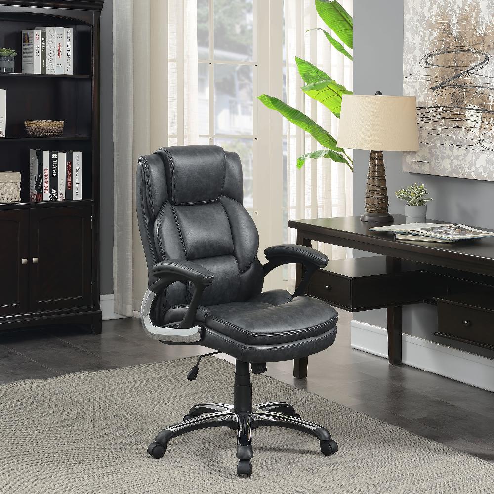 Coaster Nerris Upholstered Adjustable Home Office Desk Chair Grey