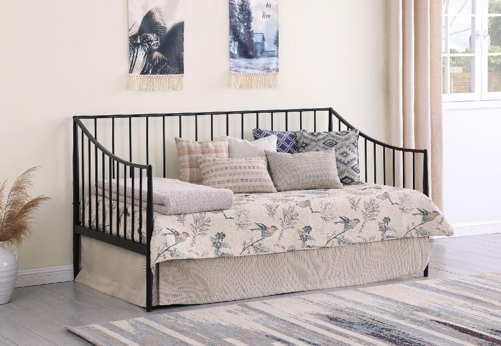 Coaster Newbury Metal Twin Daybed Bed Frame Matte Black