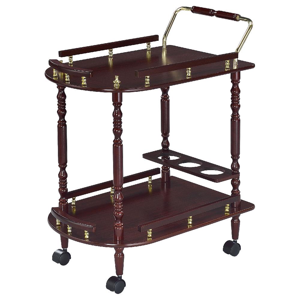 Coaster Palmer 2-tier Rectangular Wood Bar Cart Merlot