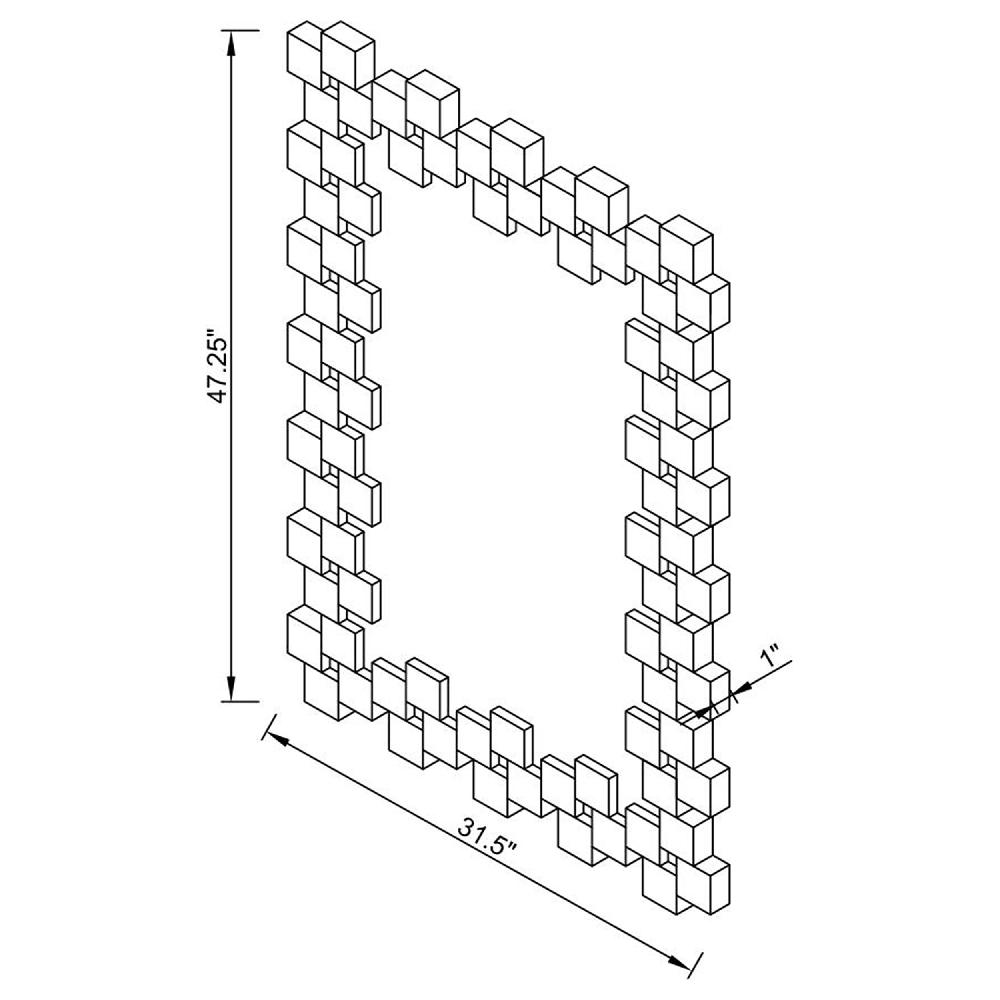 Coaster Pamela 32 X 47 Inch Rectangular Frameless Wall Mirror Silver