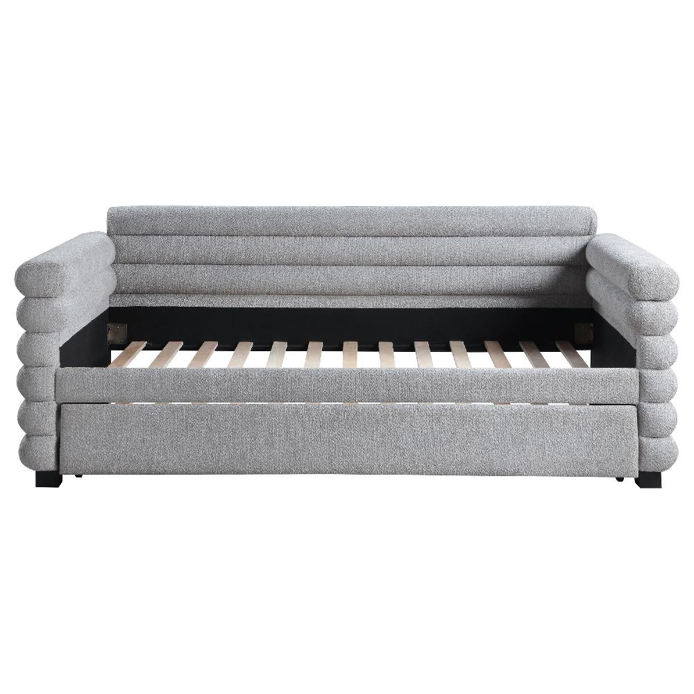 Coaster Patricia Boucle Upholstered Twin Day Bed With Trundle Grey