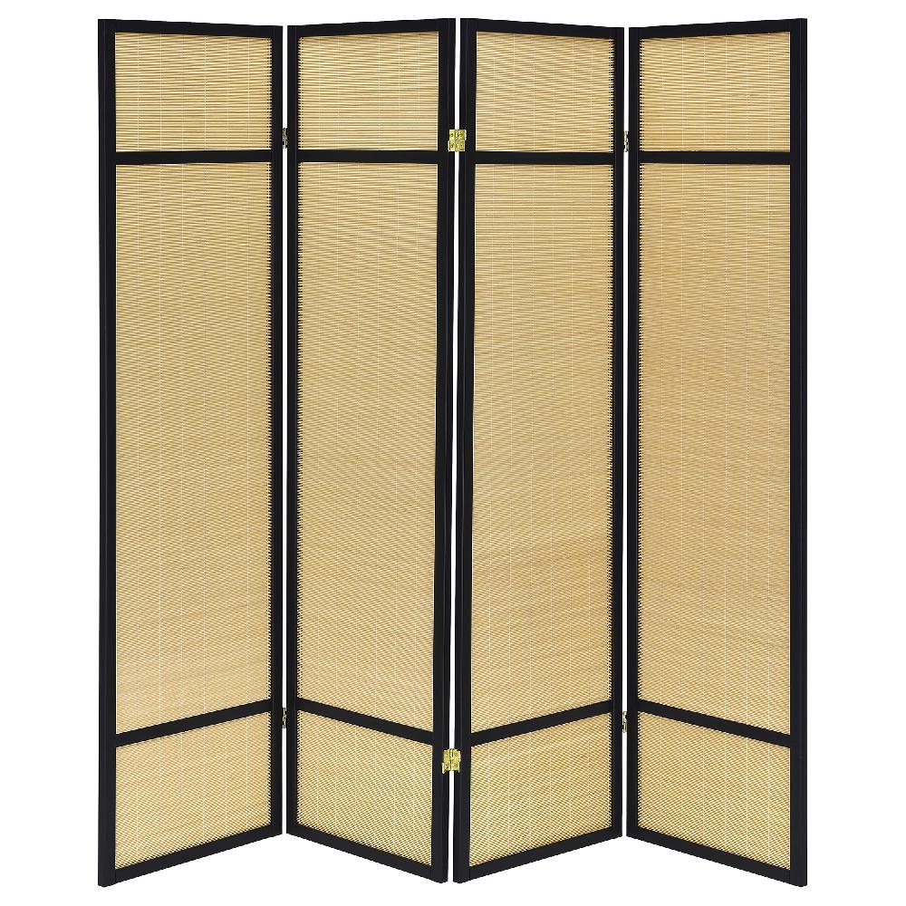 Coaster Pearce 4-panel Bamboo Room Divider Folding Screen Natural