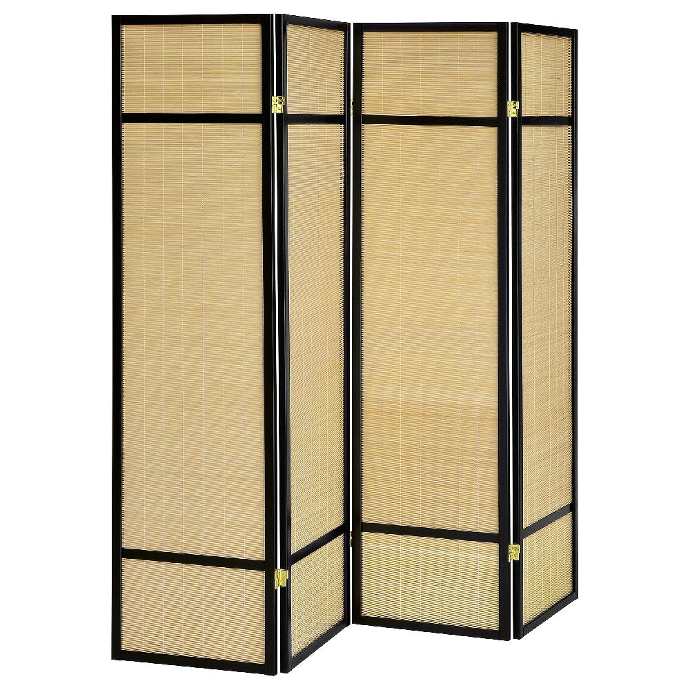 coaster Pearce 4-panel Bamboo Room Divider Folding Screen Natural
