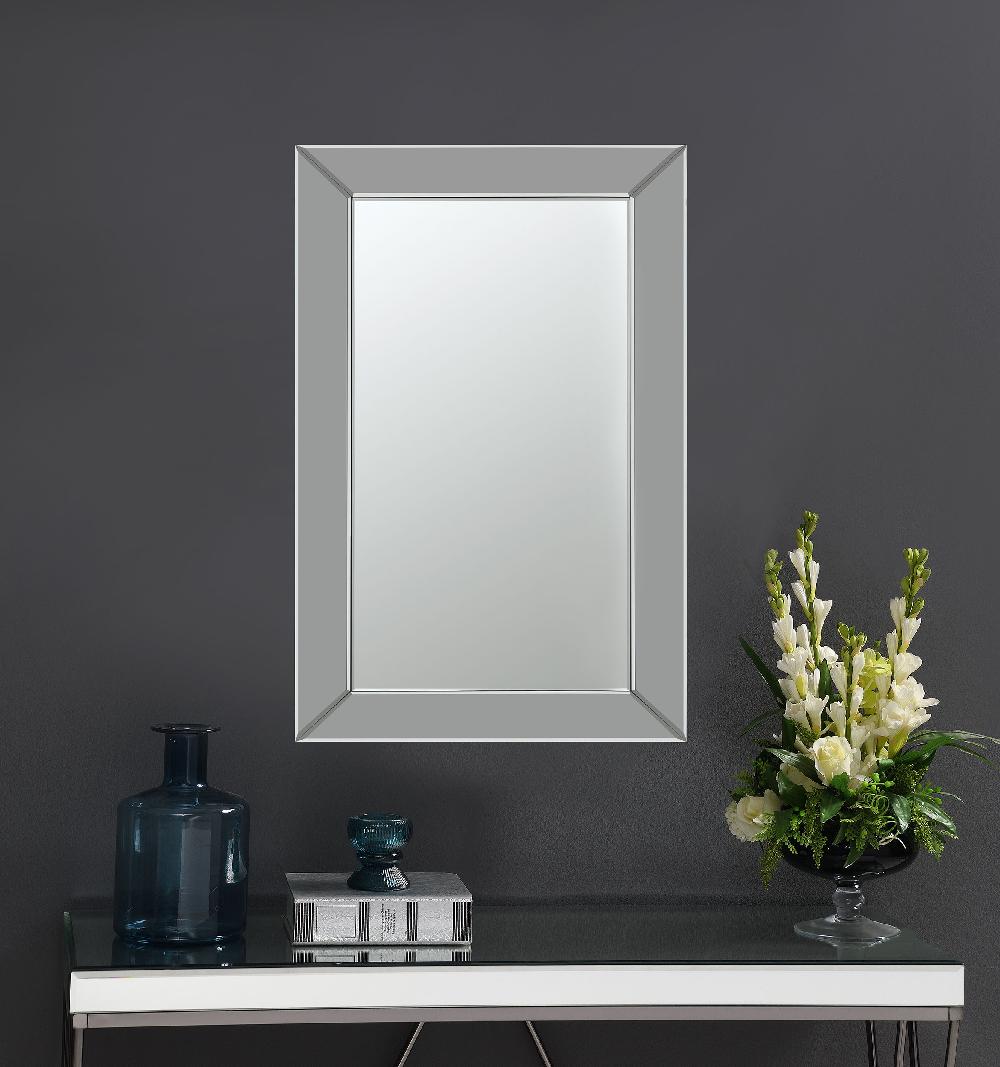 Coaster Pinciotti 36 X 24 Inch Beveled Frame Wall Mirror Silver