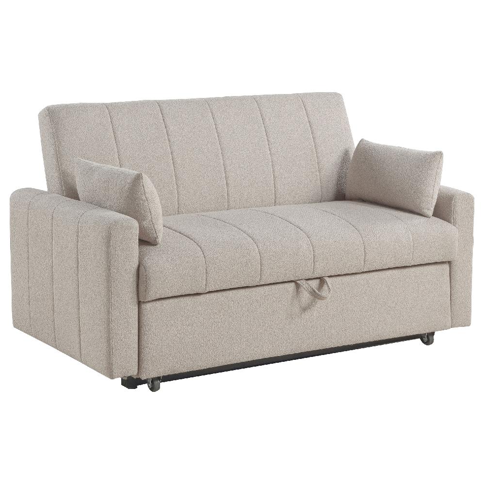 coaster Portland Boucle Upholstered Sleeper Sofa Bed Latte