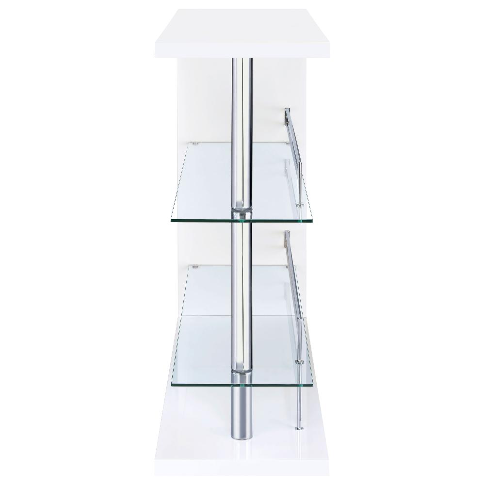 Coaster Prescott Rectangular Home Bar Table White High Gloss