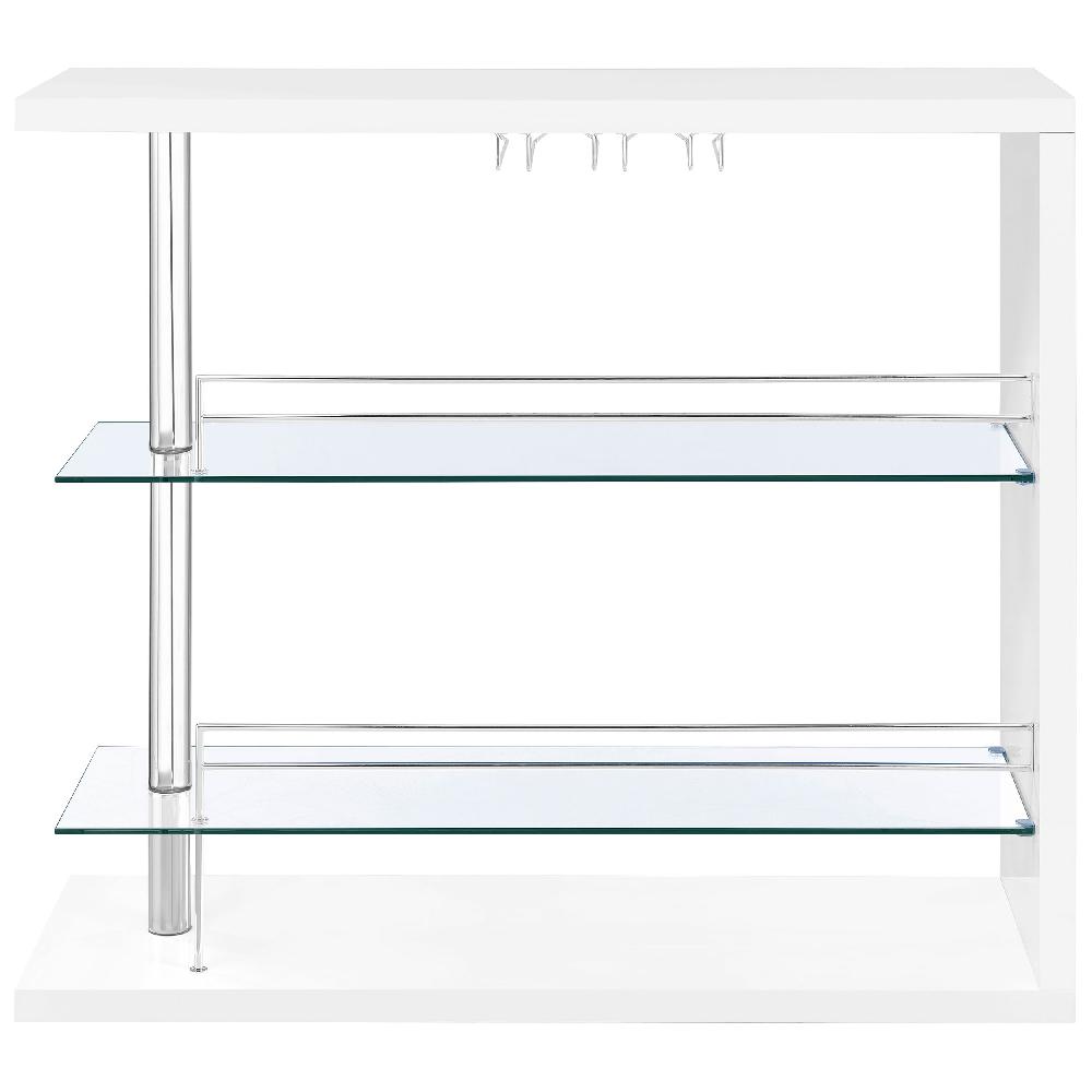 Coaster Prescott Rectangular Home Bar Table White High Gloss
