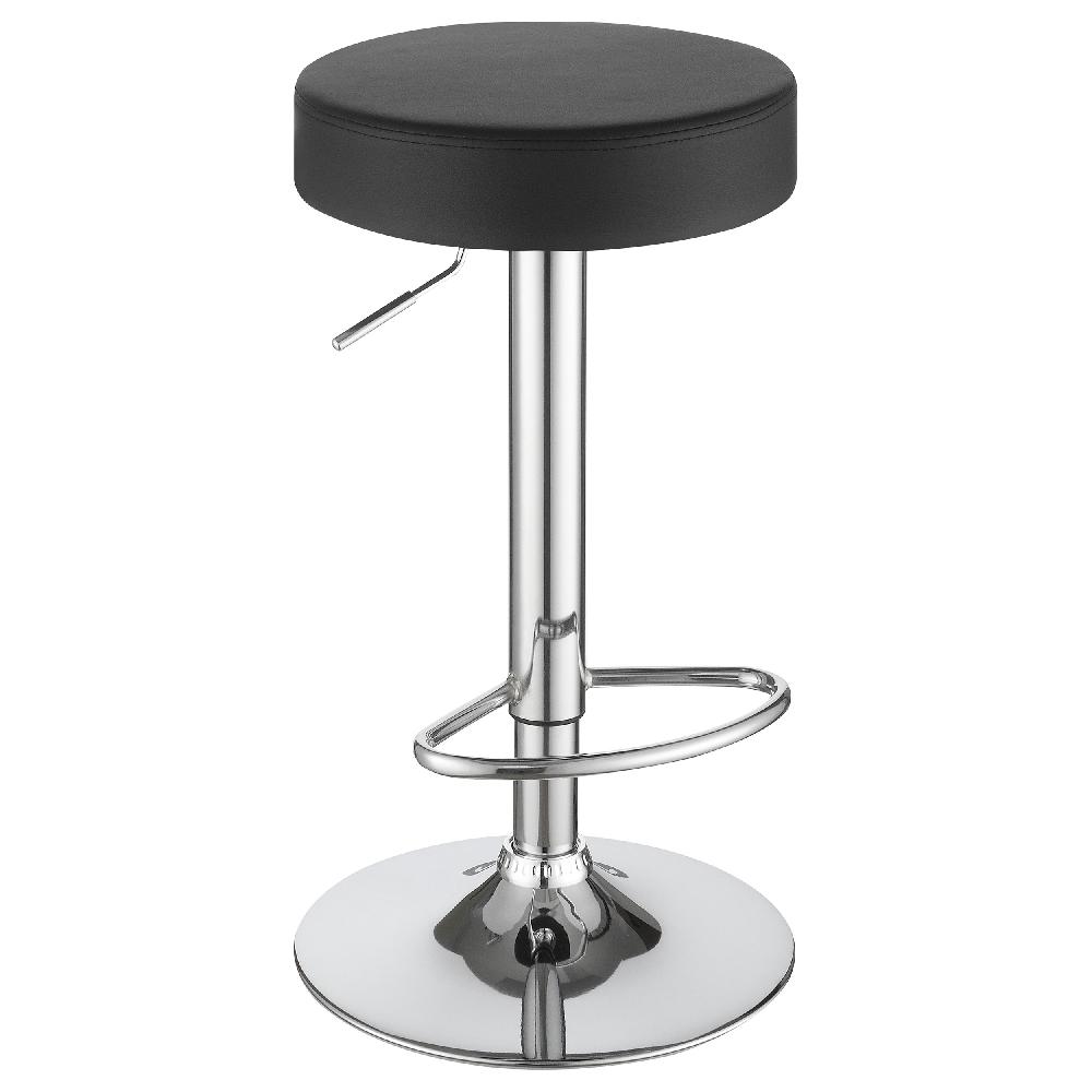 coaster Ramses 29-inch Adjustable Bar Stool Chrome and Black
