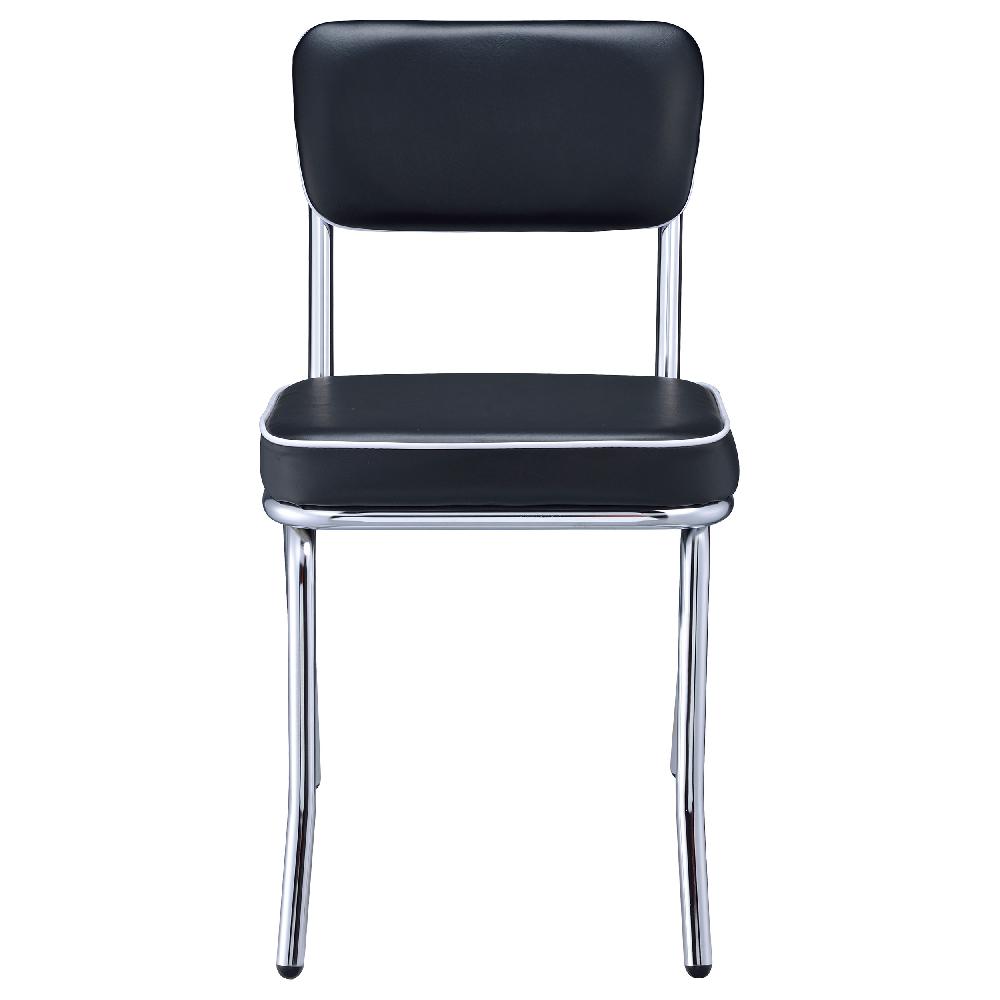 Coaster Retro Upholstered Dining Side Chair Black (Set Of 2)