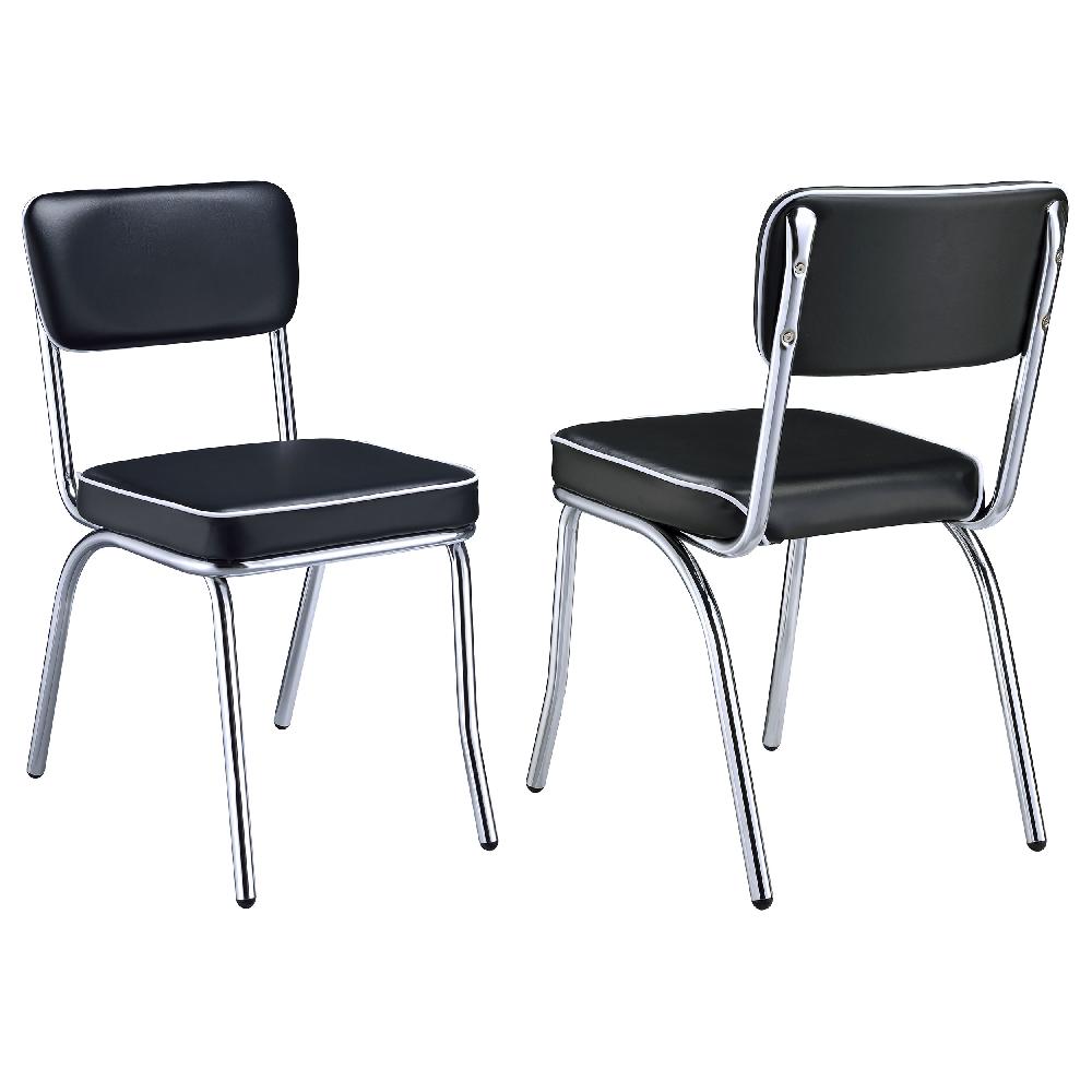 coaster Retro Upholstered Dining Side Chair Black (Set of 2)