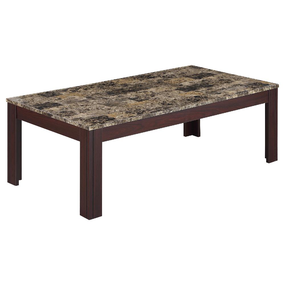 Coaster Rhodes 3-piece Faux Marble Top Coffee Table Set Brown