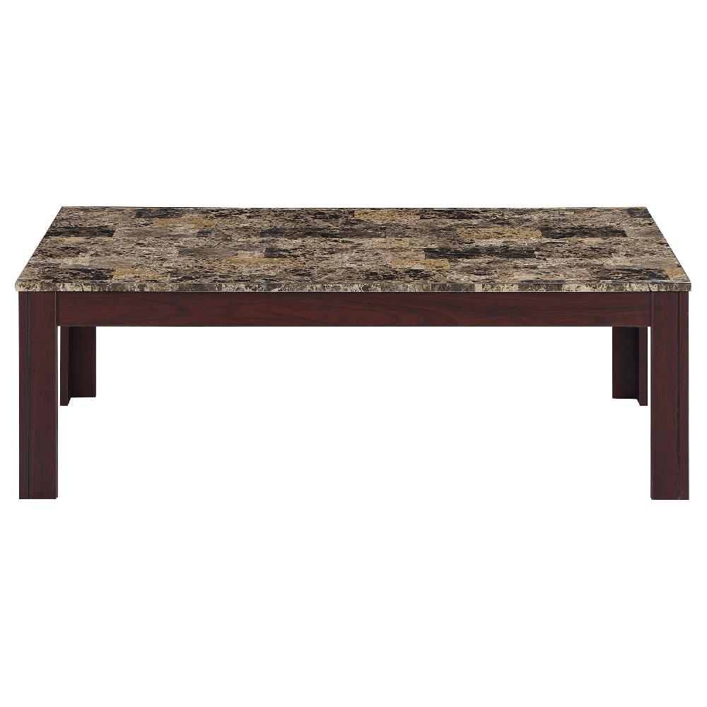 Coaster Rhodes 3-piece Faux Marble Top Coffee Table Set Brown