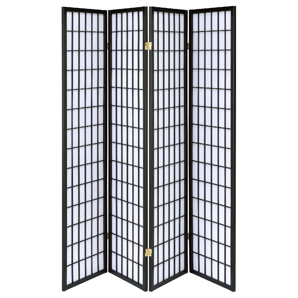 Coaster Roberto 4-Panel Room Divider Folding Shoji Screen Black
