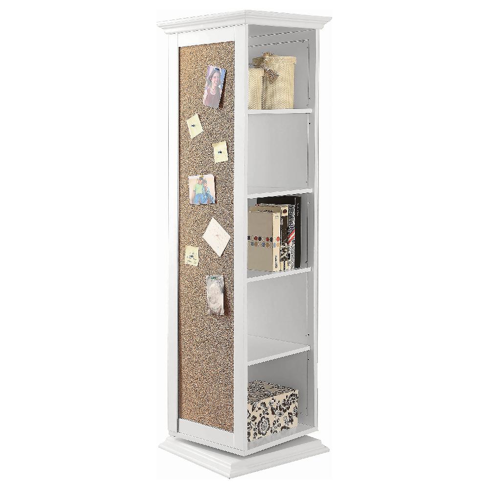 coaster Robinsons Swivel Accent Cabinet with Cork Board White