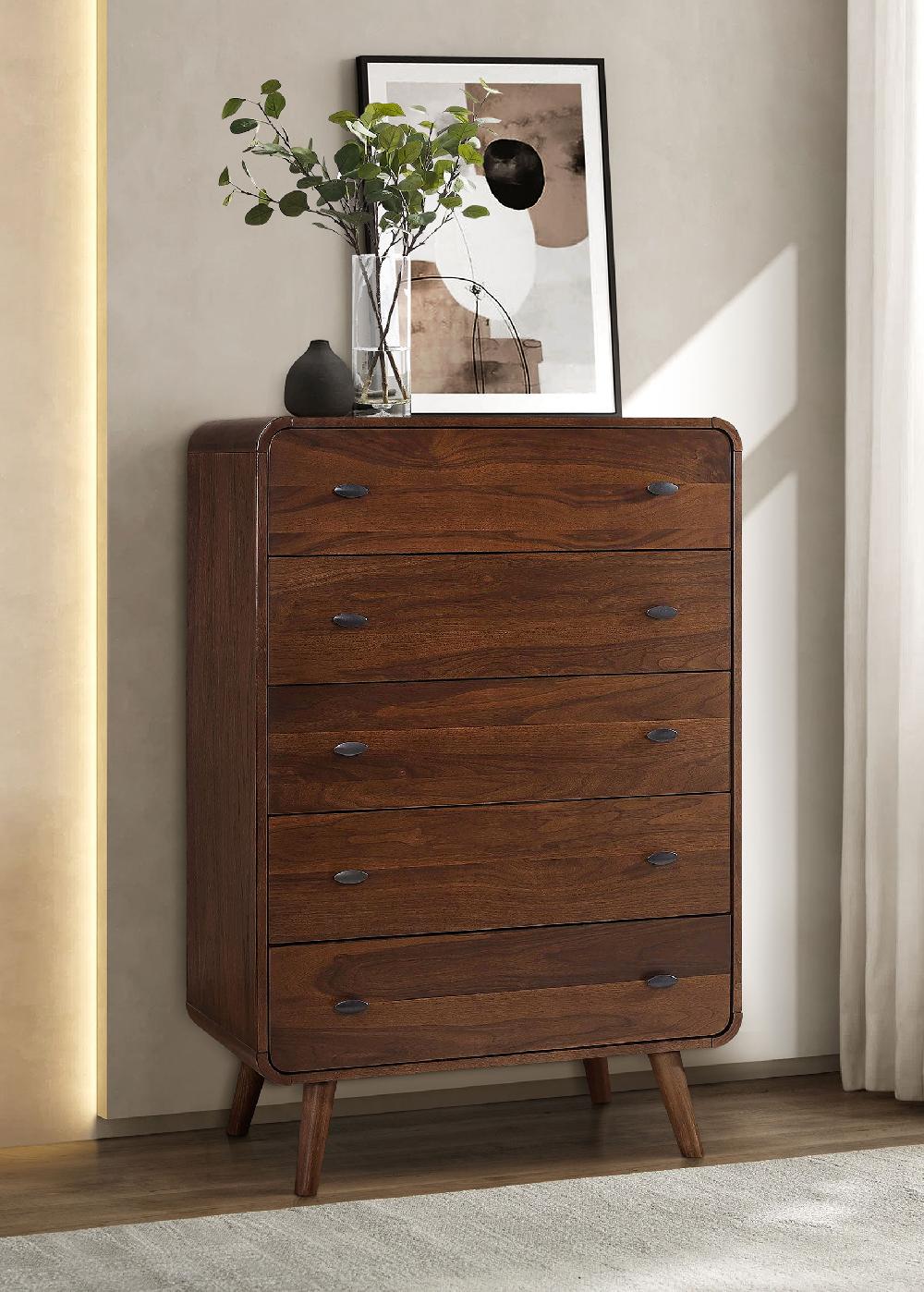Coaster Robyn 5-drawer Bedroom Chest Of Drawers Dark Walnut