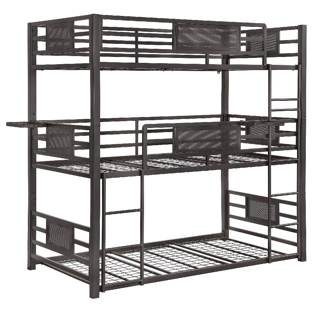 coaster Rogen Metal Twin Triple Bunk Bed Dark Bronze