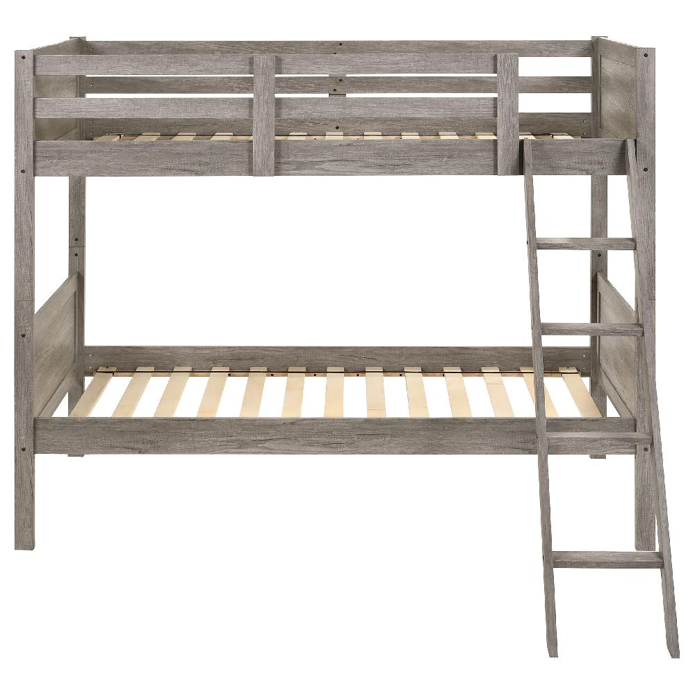 Coaster Ryder Wood Twin Over Twin Bunk Bed Weathered Taupe