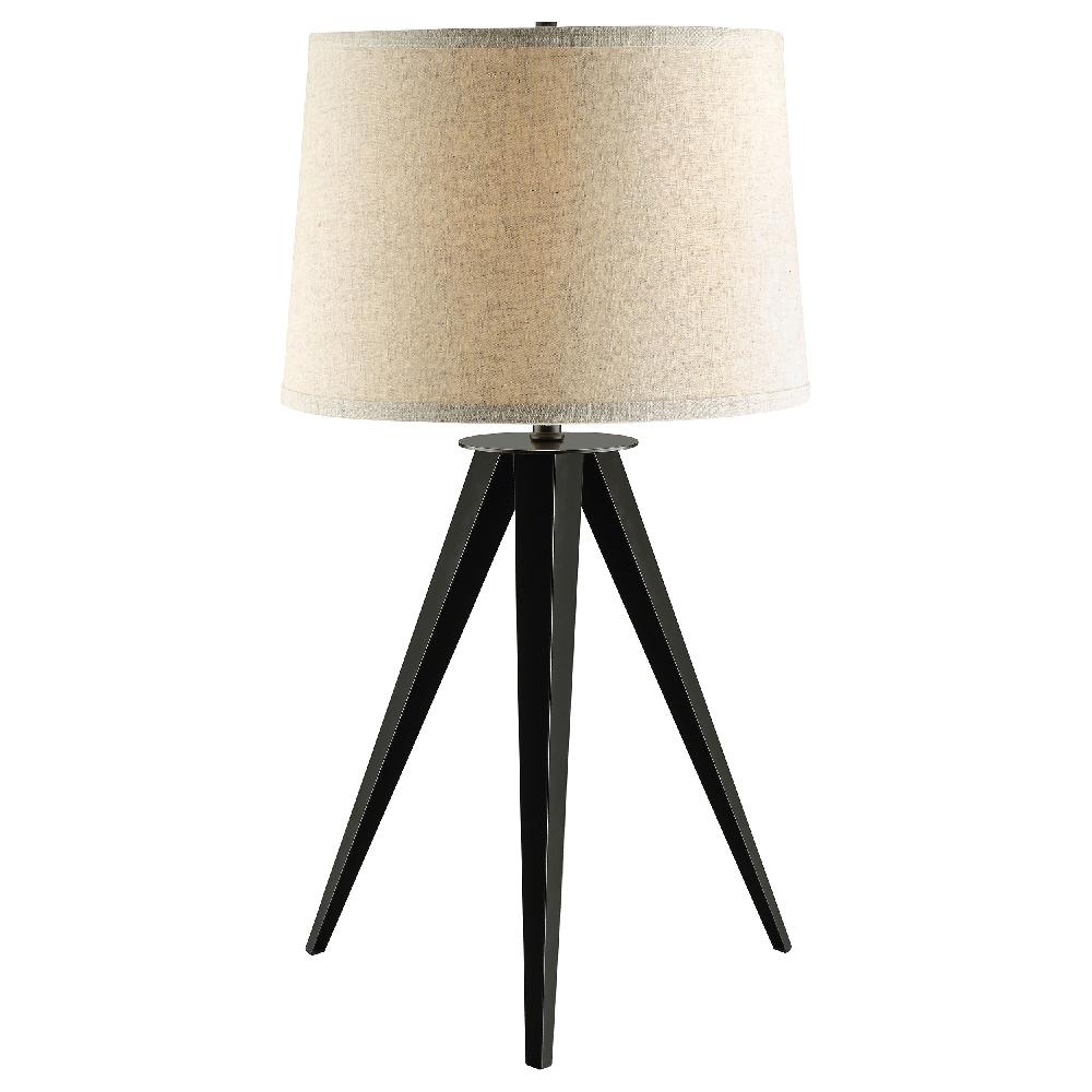 Coaster Sabat 29-inch Empire Shade Tripod Beside Table Lamp Black