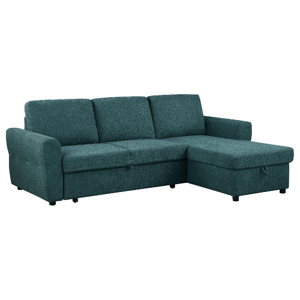 coaster Samantha Upholstered Storage Sleeper Sectional Sofa Teal