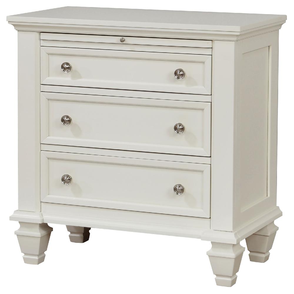 Coaster Sandy Beach 3-drawer Nightstand Cream White