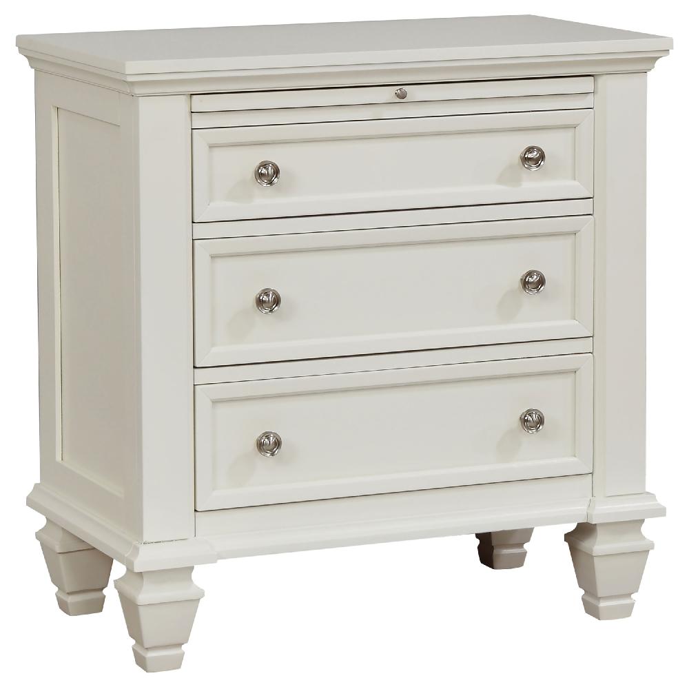coaster Sandy Beach 3-drawer Nightstand Cream White