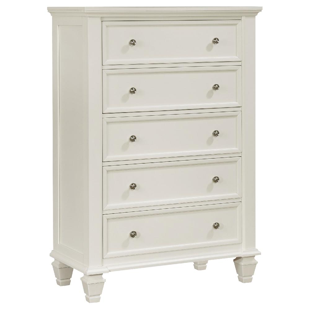 coaster Sandy Beach 5-drawer Bedroom Chest Cream White