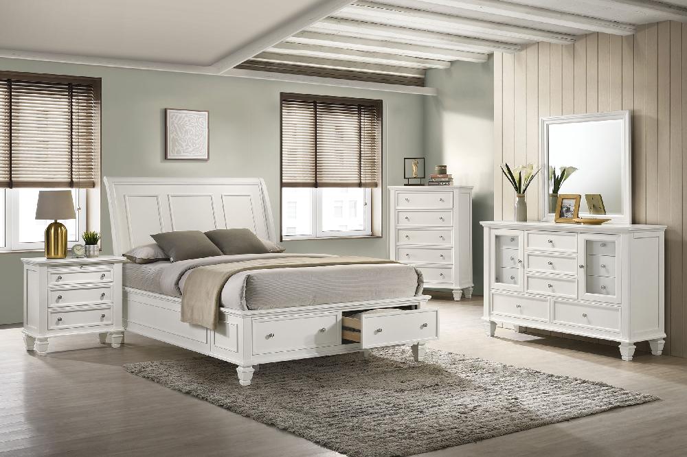 coaster Sandy Beach 5-piece Queen Bedroom Set Cream White