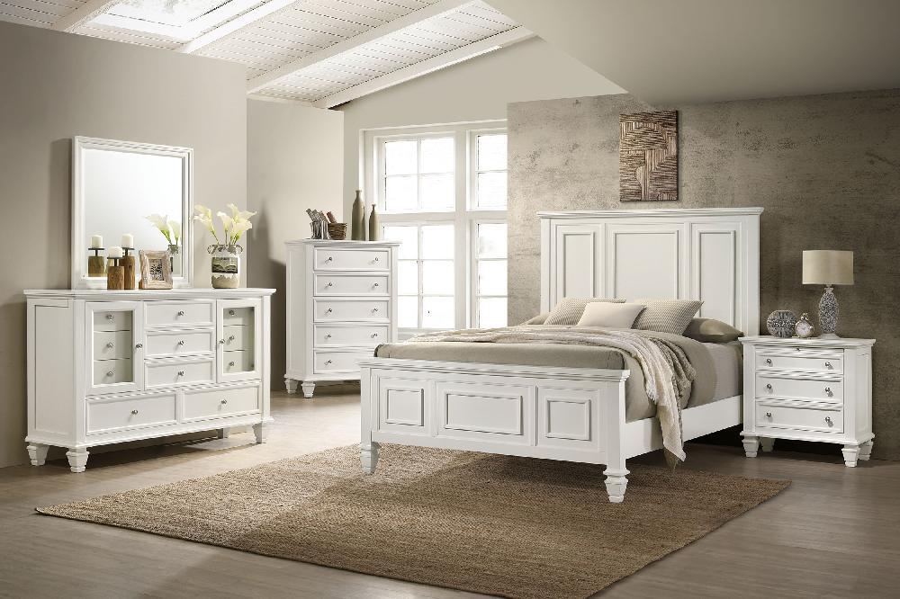 coaster Sandy Beach 5-piece Queen Bedroom Set Cream White