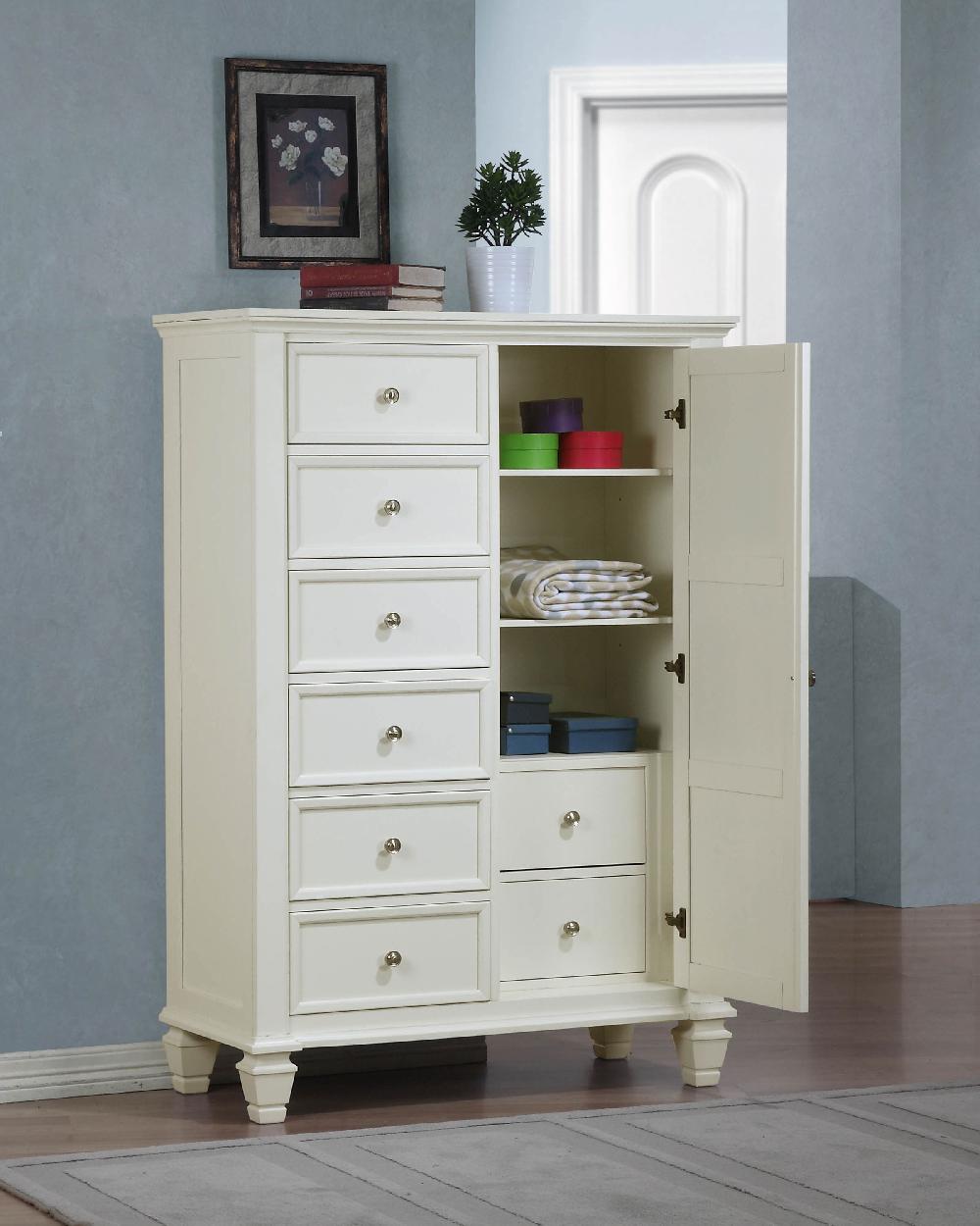 Coaster Sandy Beach 8-drawer Door Chest Cream White