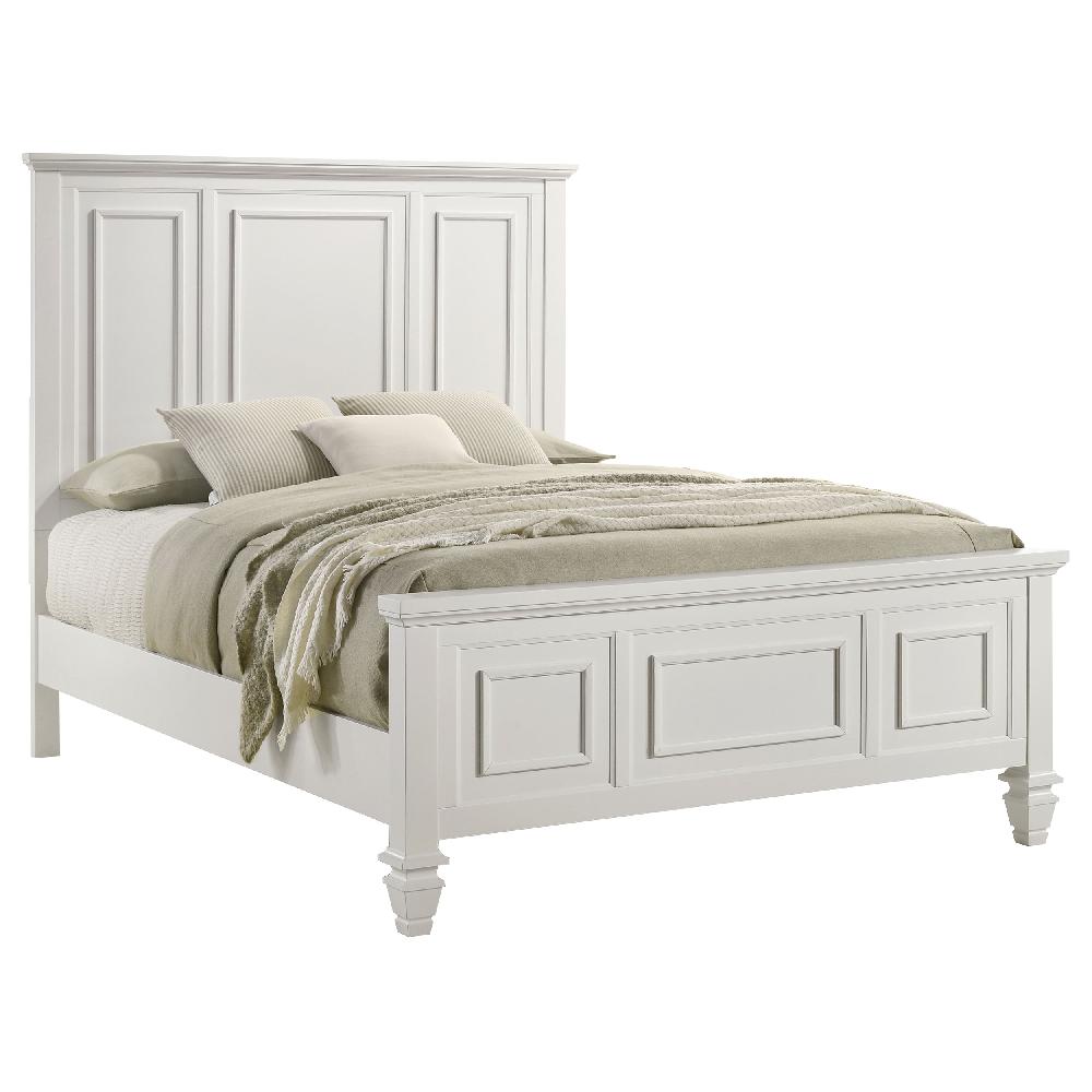 Coaster Sandy Beach Wood Queen Panel Bed Cream White