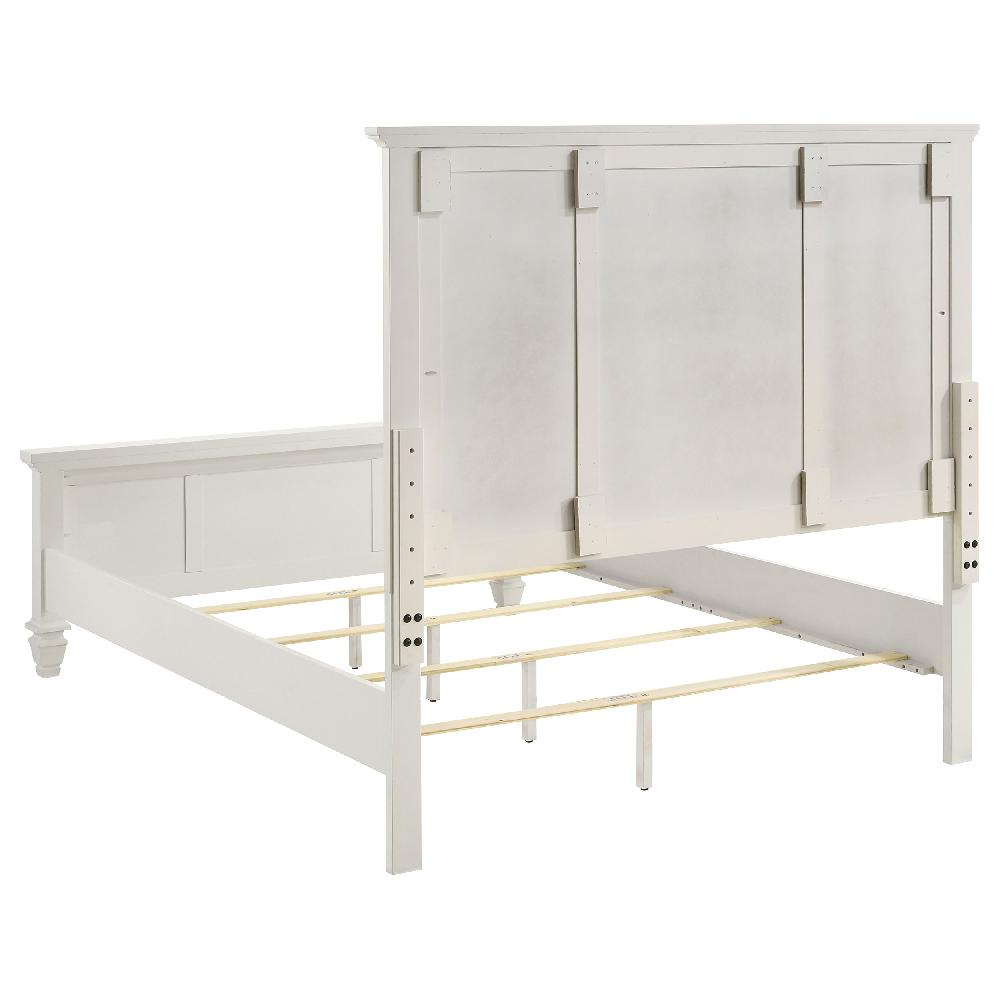 Coaster Sandy Beach Wood Queen Panel Bed Cream White