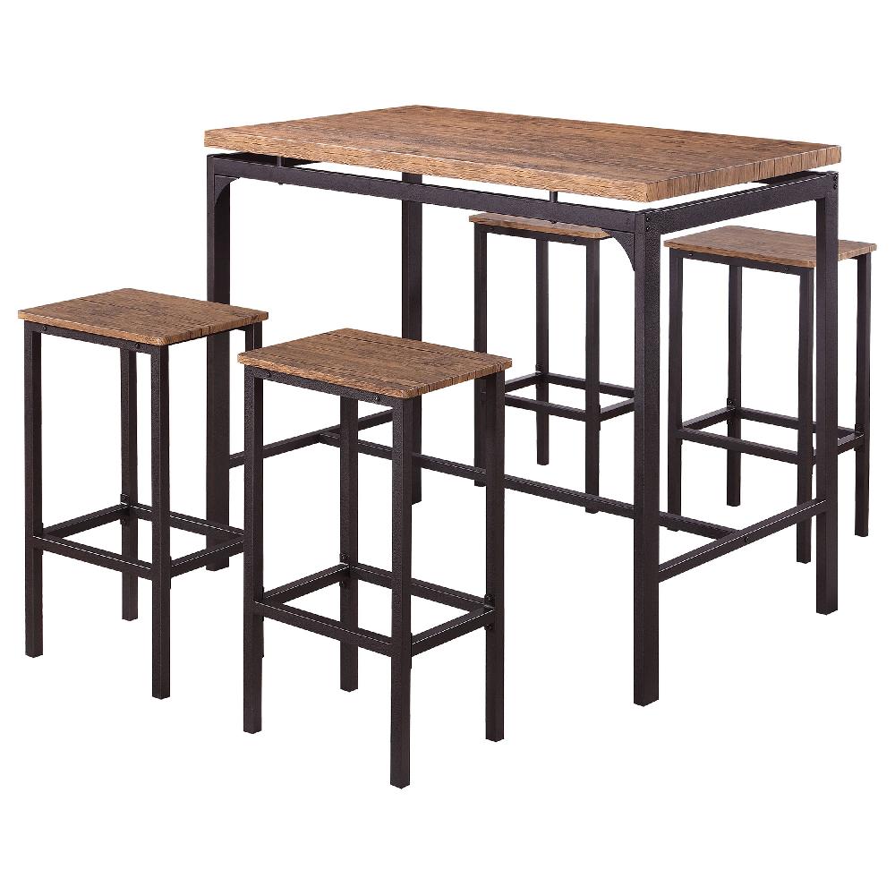 Coaster Santana 5-piece Pub Height Bar Table Set Weathered Chestnut