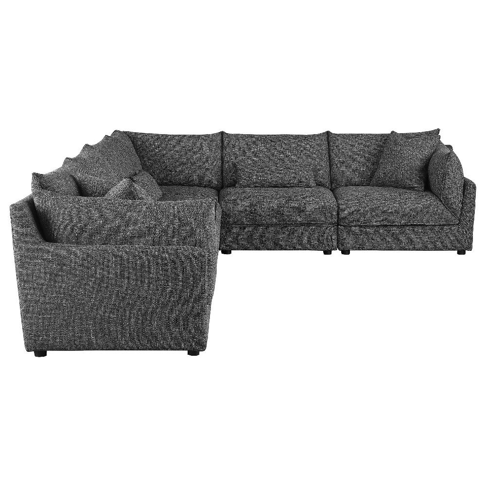 Coaster Sasha 6-Piece Upholstered Modular Sectional Barely Black