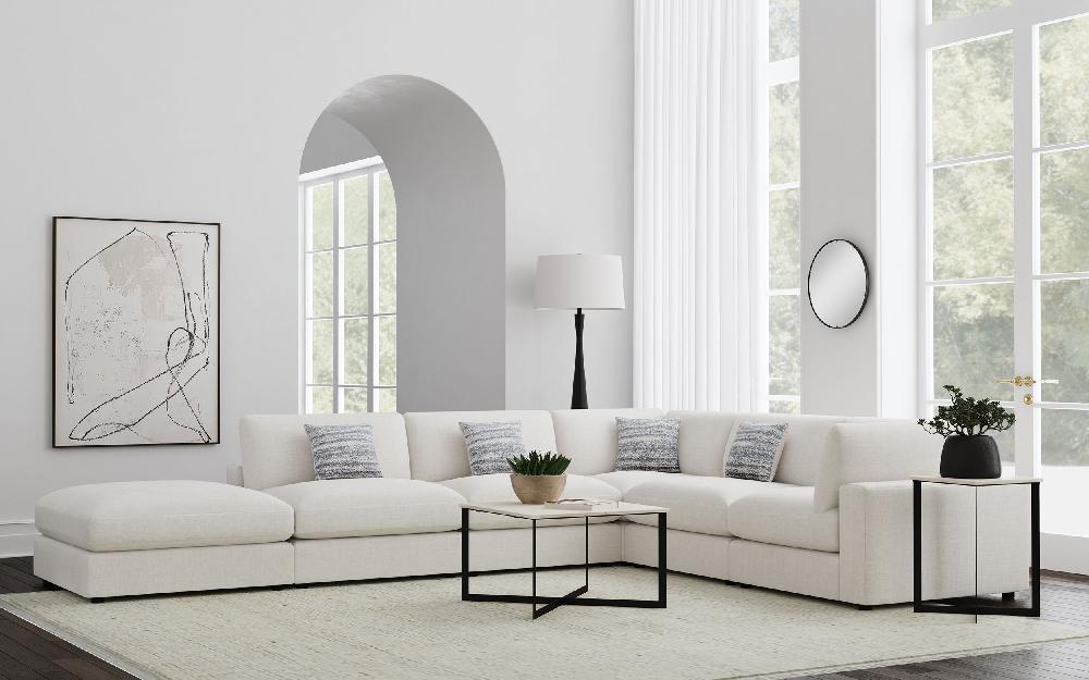 coaster Serene 6-piece Upholstered Modular Sectional Sofa Beige