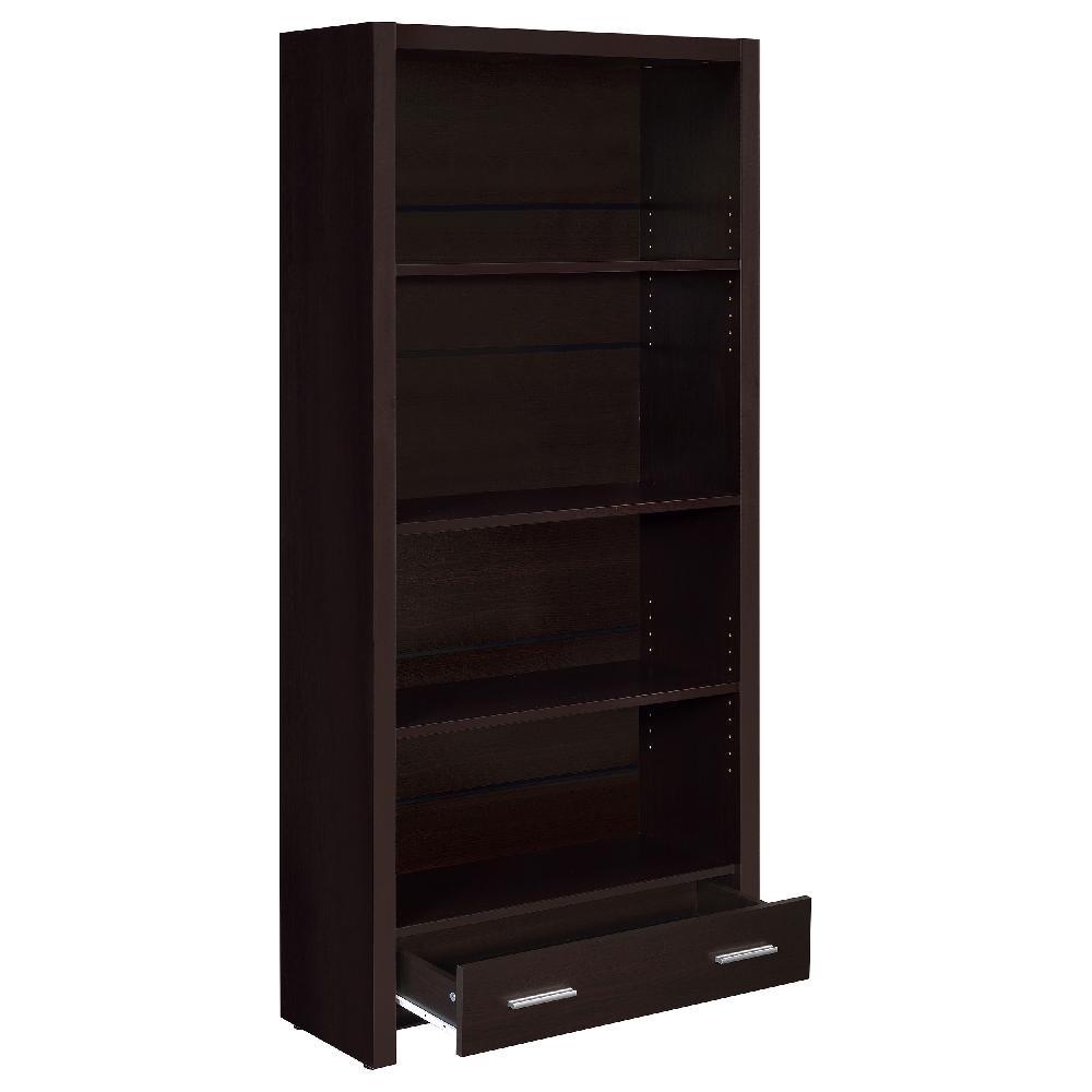 Coaster Skylar 71-inch 5-shelf Bookcase With Drawer Cappuccino