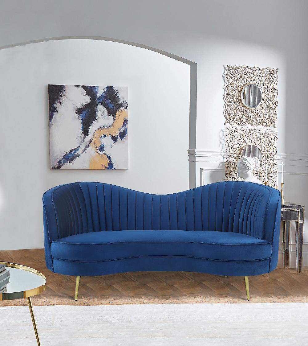 Coaster Sophia Upholstered Channel Tufted Loveseat Blue